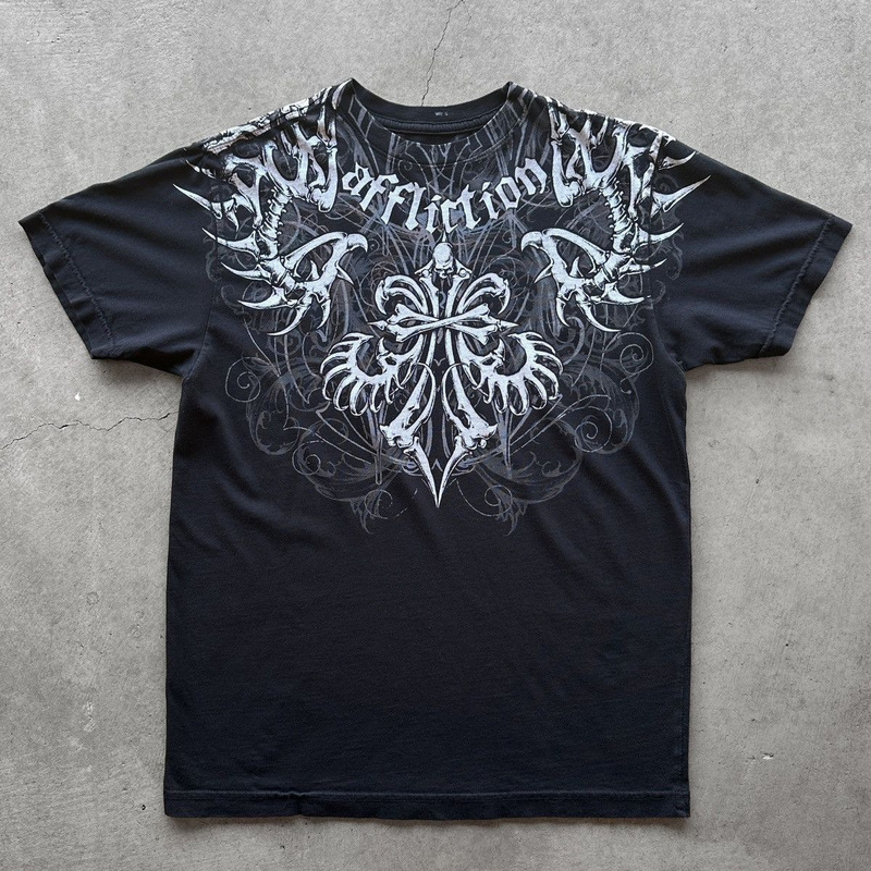 Y 2kレトロtシャツ新作原宿ヒップホップラウンドネックtシャツ男女半袖ゴシック上着ストリートウェア|undefined