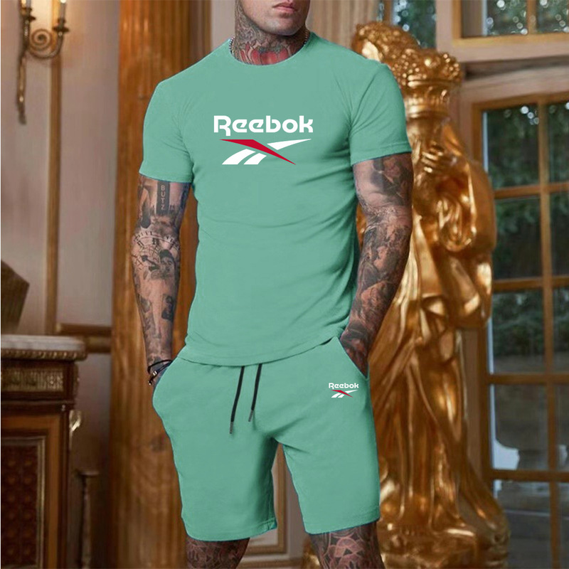 Cross-border Summer Men's Short-sleeved Shorts suit High-end Trendy Top Short-sleeved T-shirt Casual Sportswear in stock Cross-border Summer Men's Short-sleeved Shorts suit High-end Trendy Top Short-sleeved T-shirt Casual Sportswear in stock