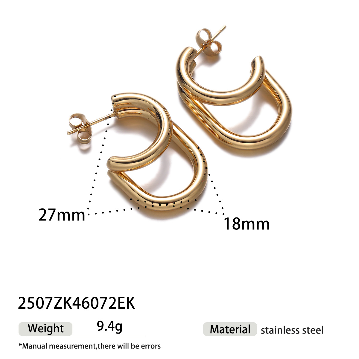 TENA europa y americana de acero inoxidable ligero de lujo de alto nivel galvanizado inductivo 18k oro de forma especial abertura pendientes de acero de titanio vacaciones