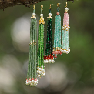 Crystal beaded ornaments, Su Sui Handmade DIY necklace pendant ancient wind pressure placket accessories semi -finished sweater chain