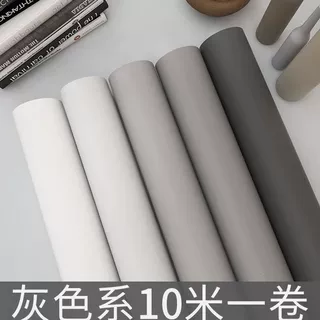 墙纸灰色PVC防潮墙贴卧室简约宿舍翻新装饰自粘贴纸加厚换季必备