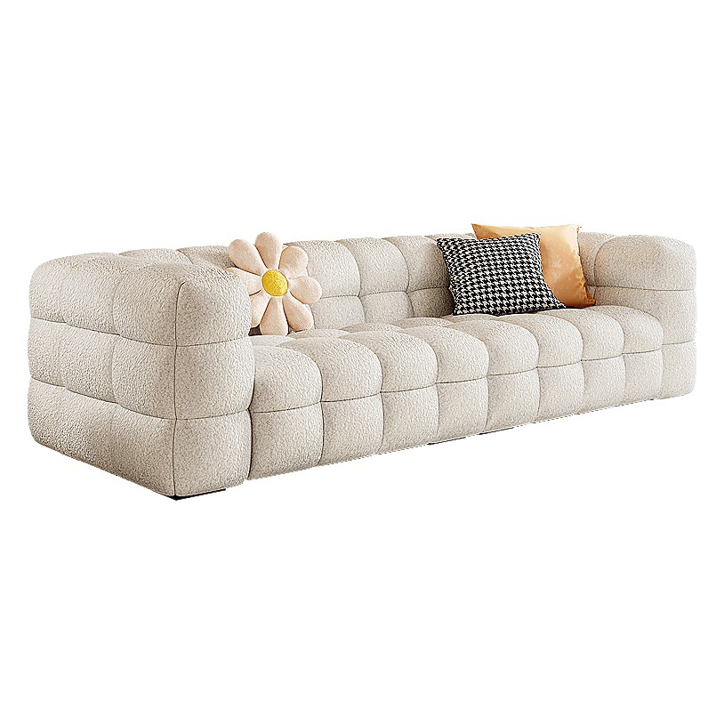 Crema de estilo sala de estar puff sofá diseño maestro recomendado en línea rojo pequeño apartamento lambswool sofá simple moderno