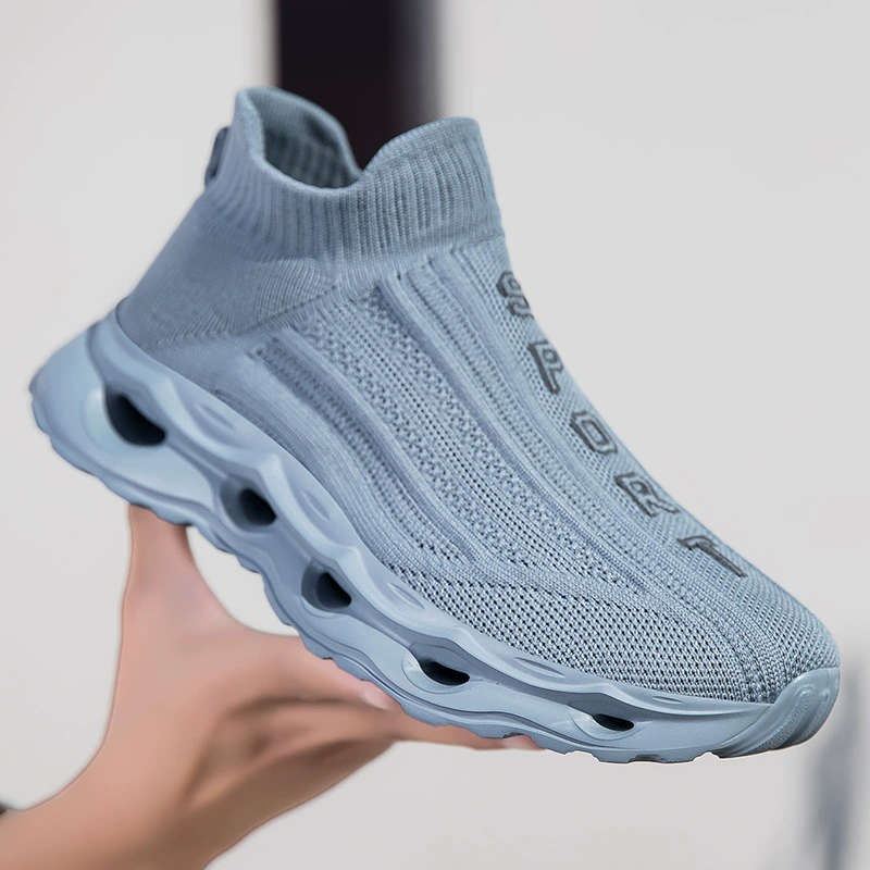 Трансграничные кроссовки большого размера женская обувь летающая обувь носки мужская обувь одна педаль ленивая обувь повседневная обувь мужская новая модель