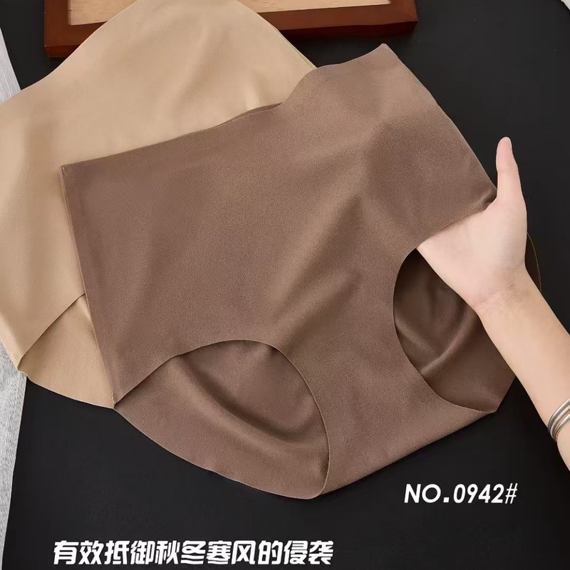 大版磨毛无痕高腰三角内裤女士大码胖mm一片式无痕德绒保暖内裤冬|undefined