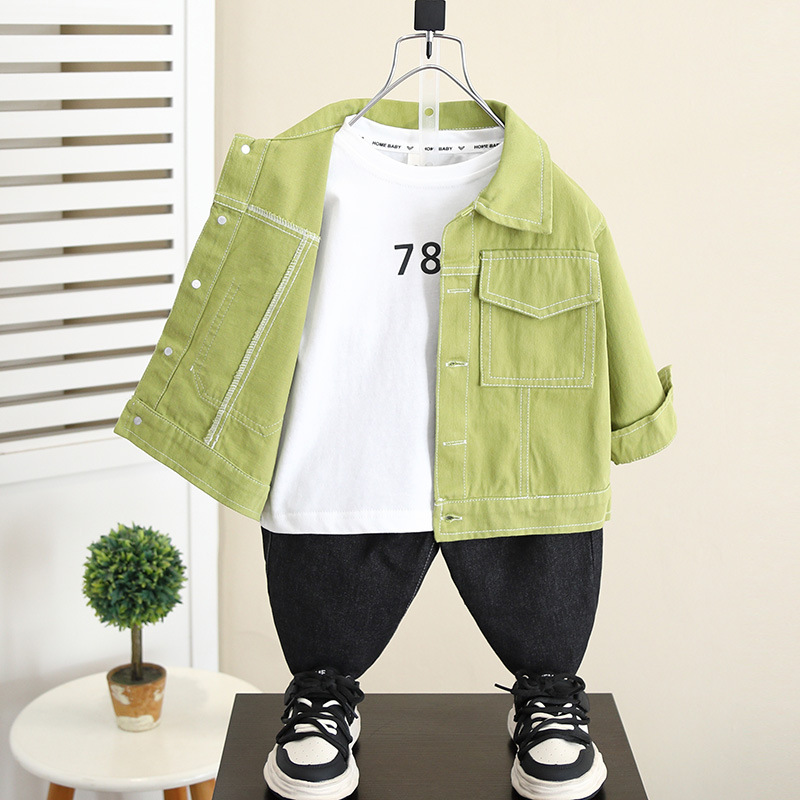 5833 Chaqueta de niño Primavera y otoño 2024 Nueva ropa de otoño para niños Camisa delgada Chaqueta de otoño para niños guapos