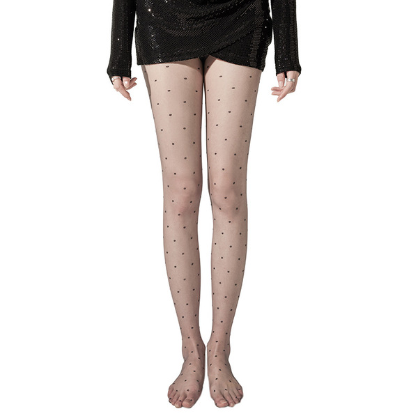 Black ultra thin retro white sexy tights