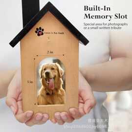 木质宠物骨灰盒房子宠物殡葬用品棺材宠物纪念火葬盒带相框骨灰盒