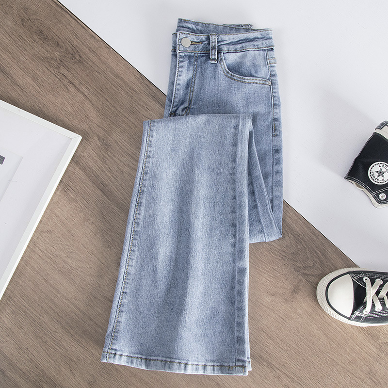 Summer 2022 New flared jeans women's high waist slim fit high slimming stretch straight skinny spring and autumn trousers