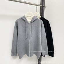 高版本 L家25ss早秋新款后背压花兔绒毛连帽织衫高男女百搭卫衣