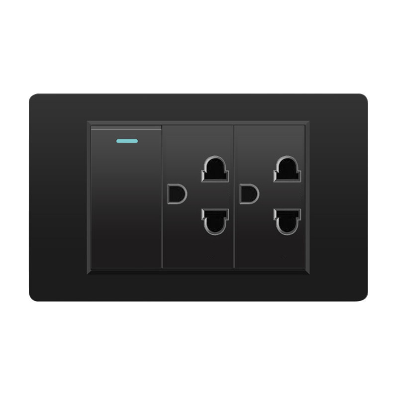 外国貿易スイッチソケット黒 PC パネル壁東南アジアタイ 6 穴台湾ソケット 20Wtype-c|undefined
