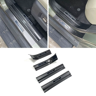 Suitable for 25 Chery ICAR V23 threshold bar modification welcome pedal trunk rear guard plate tailgate protection (Dekorativ pedal başlıqları) - 4-pieces-of-inner-threshold-abs-carbon-fiber-texture-suitable-for-2025-chery-icar-v23