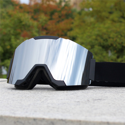 Magnetic Ski Goggles, Cylindrical Ski Goggles, Dual-Layer Anti-Fog Ski Goggles for Men and Women, Single and Dual-Panoramic Outdoor Skiing and Snowboarding Sunglasses and Eyewear Equipment