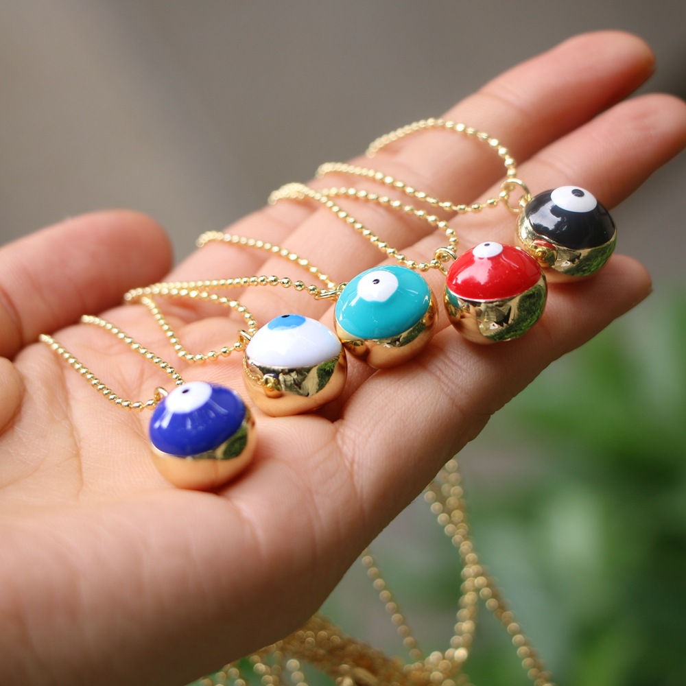 fashion sense copper oil dripping devilu0027s eye pendant necklace