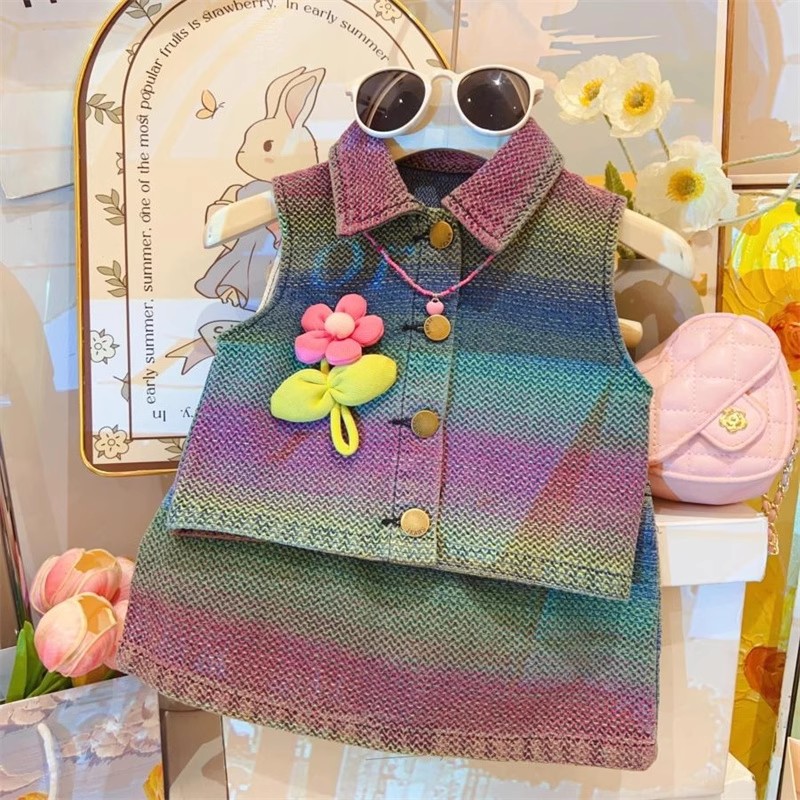 컬러 그라데이션 데님 슈트