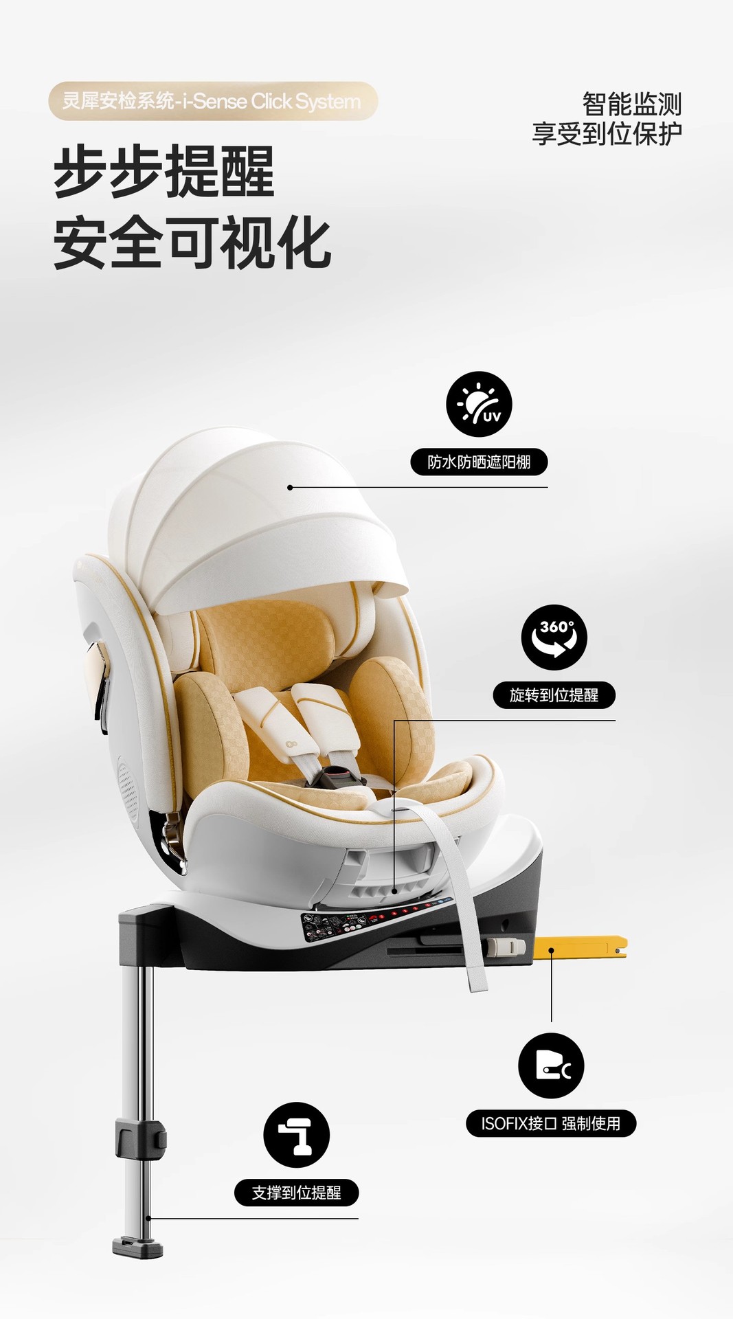 Kk Turing Smart Child Safety Seat for Car with Ventilation and Heating, Suitable for Newborns and Babies Aged 0-7-12 Years