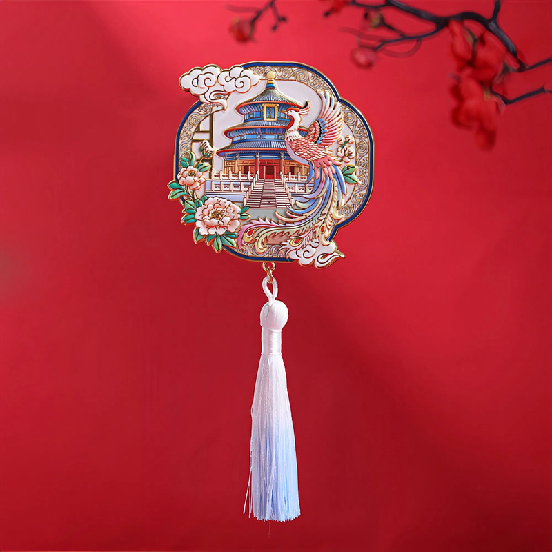 北京文化と創造紫禁城金属冷蔵庫マグネット中国都市観光お土産ギフトフェニックスタッセルマグネット強力な吸引|undefined