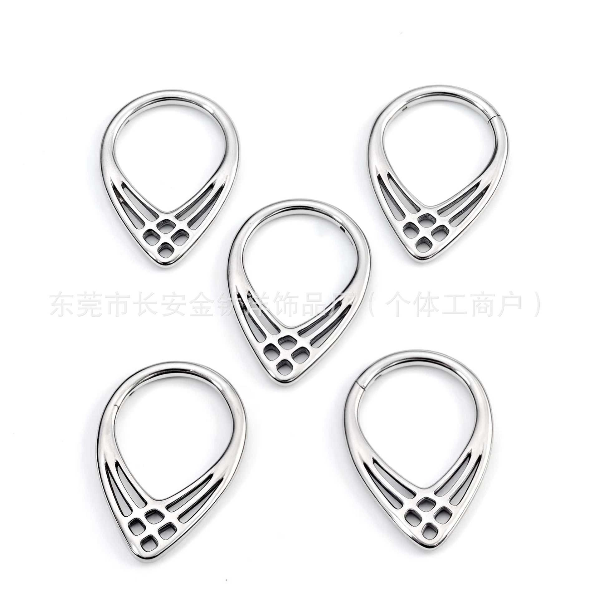 F136 Titanium Drop-Shaped Mesh Closed Ring Pinless Hoop Earrings Nose Ring Seamless Ring G23 Titanium Alloy Piercing Jewelry detail image 8