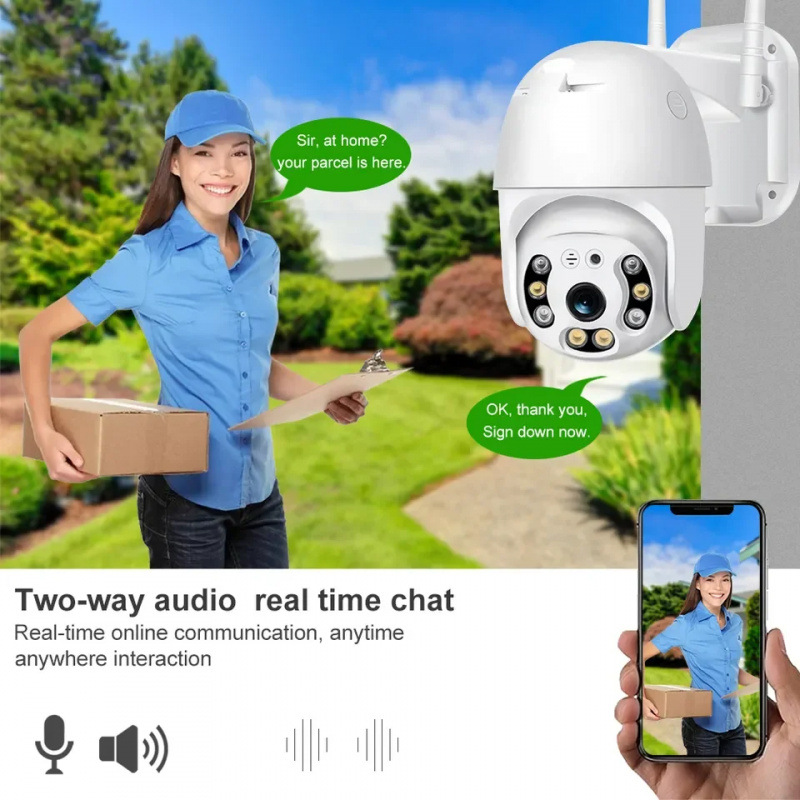 1080P waterproof wireless WiFi video surveillance PTZ network camera 2MP one-item home CCTV household 5