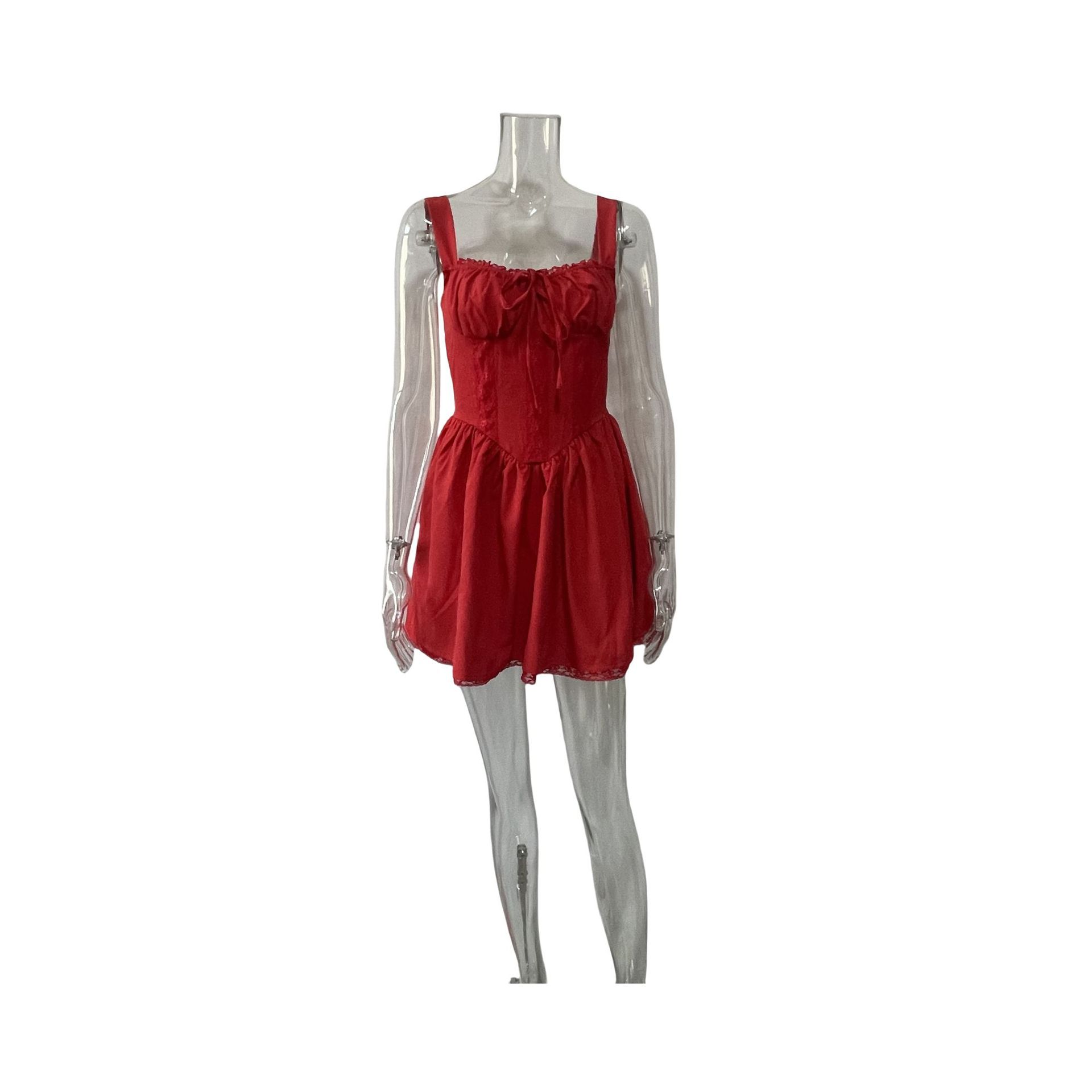 Vêtements pour femmes printemps et été, nouvelle mode sexy pour femmes, dentelle patchwork, bretelles à la taille, grande jupe trapèze_voghion.com