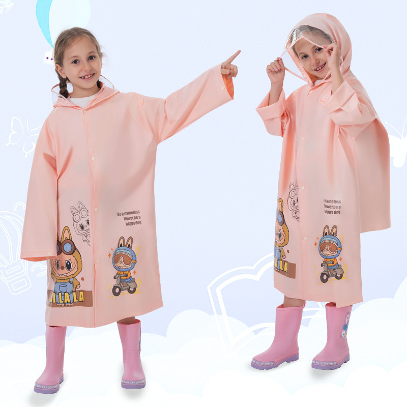 Free Shipping Kidsren's Whole Body Primary and Secondary School Students' Enlarged Schoolbags Baby Ponchos Thickeneded Long Waterproof Kindergarten Raincoats
