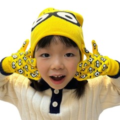 子供用ニット帽秋冬ニット帽保温耳保護新型かわいい帽子手袋マフラー屋外送迎スキー
