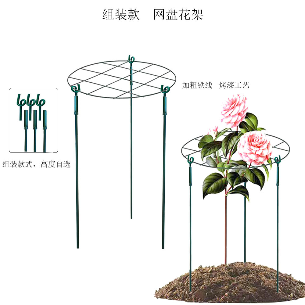 跨境组装植物架花园金属支撑桩园艺花架攀爬金属植物棒庭院插花杆