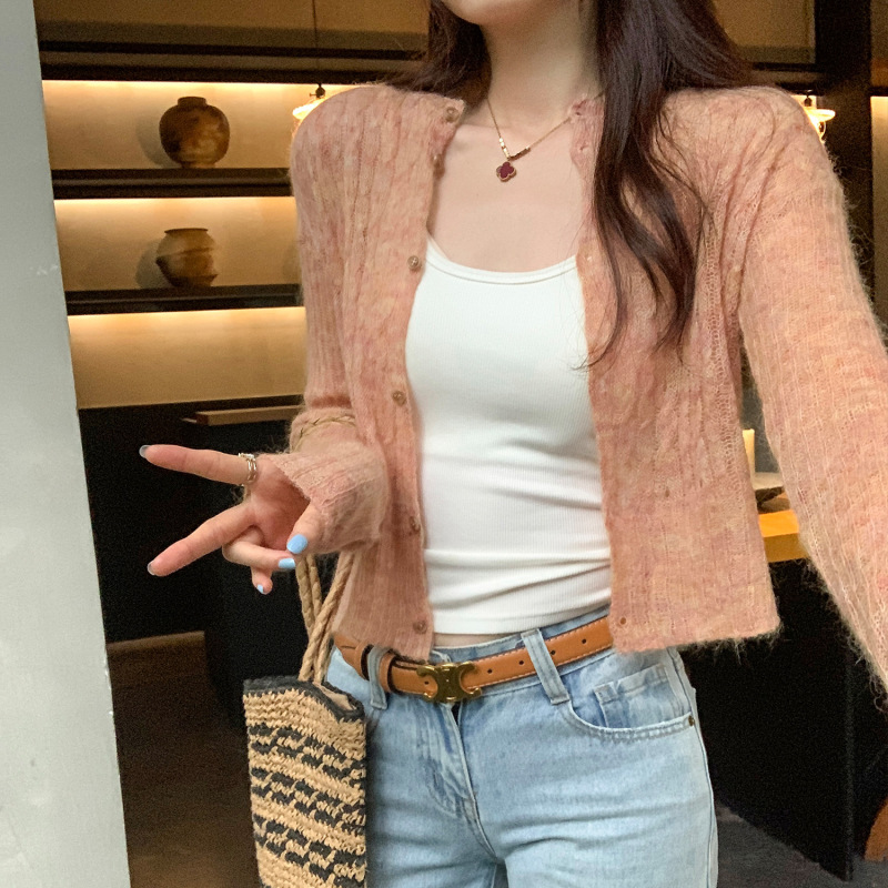 韩系设计感宽松显瘦长袖针织衫女装韩版2025秋季新款气质百搭上衣|undefined