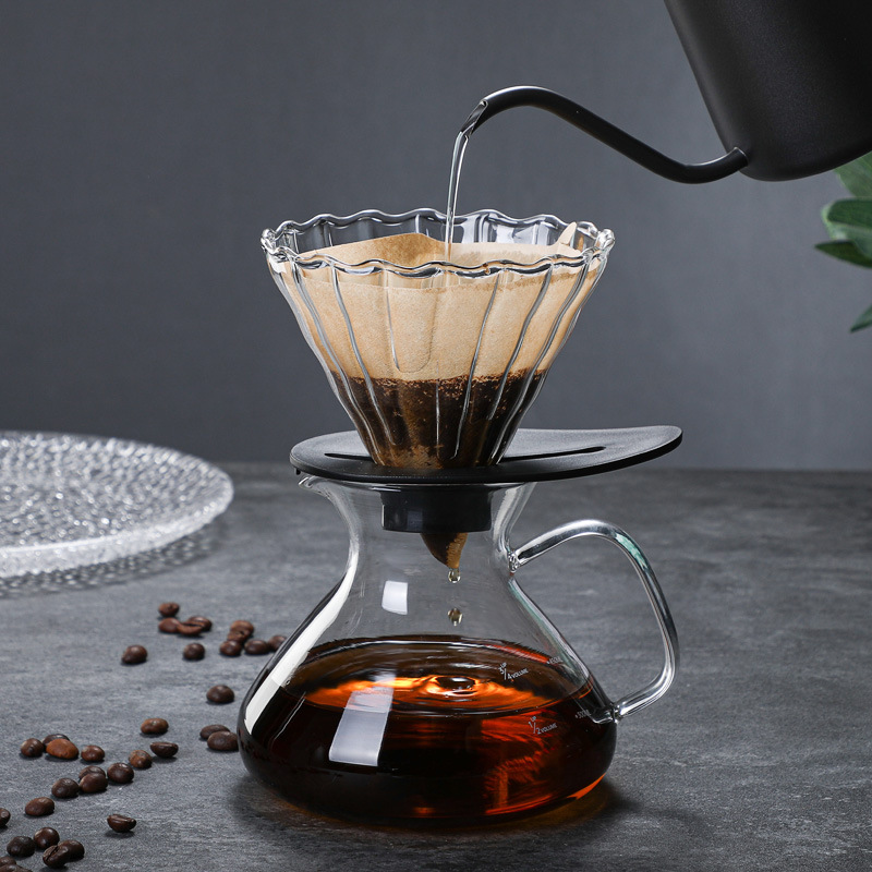 Cafetera de lavado a mano, cafetera de café compartida, vidrio resistente al calor con escala, cafetera de café, taza de filtro de café