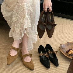 法式复古仙女风玛丽珍鞋女外穿2025秋季新款蝴蝶结浅口内增高单鞋