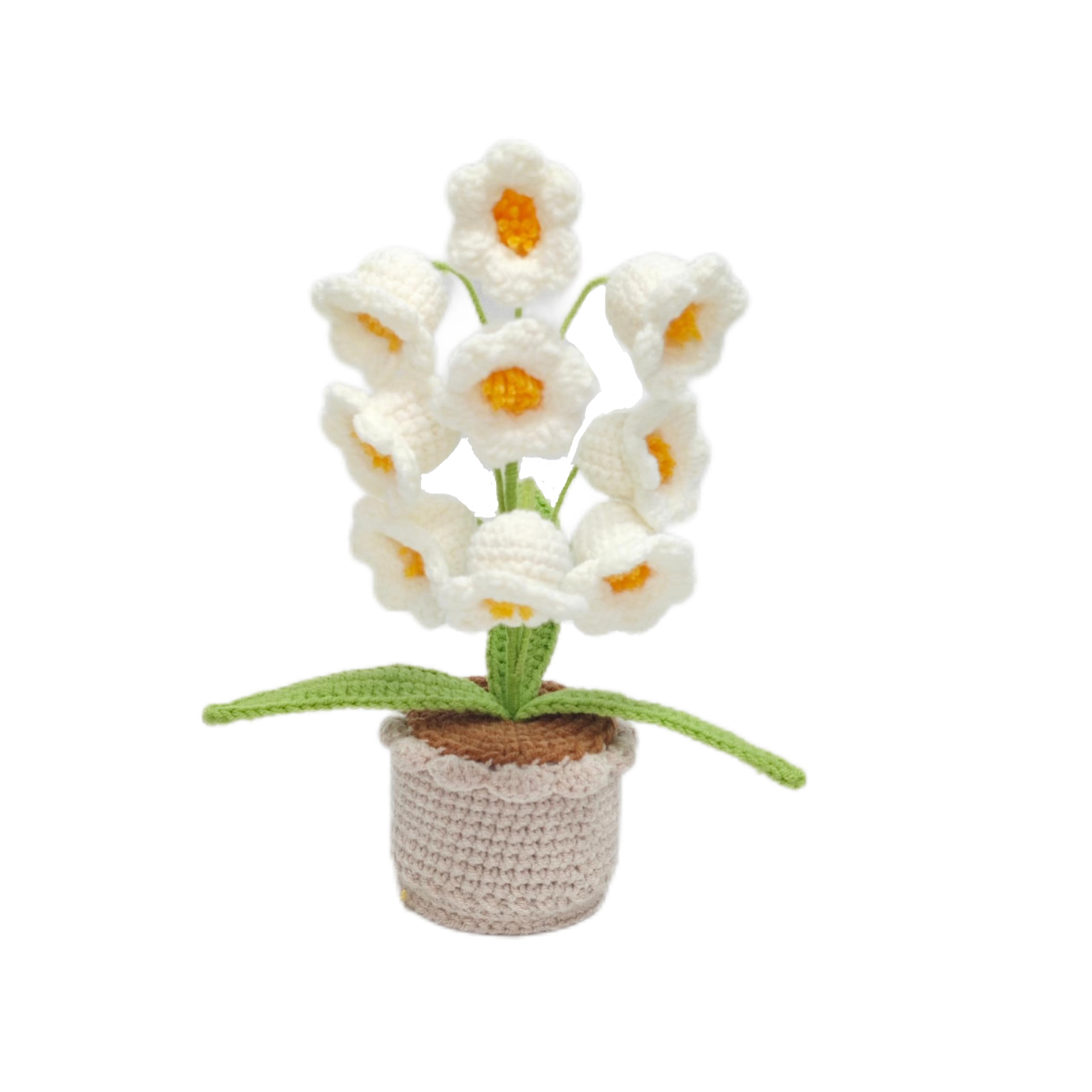 Productos acabados ganchillo artesanal orquídea en maceta flor algodón lana tejer simulación flor de mesa bonsai regalos hechos a mano