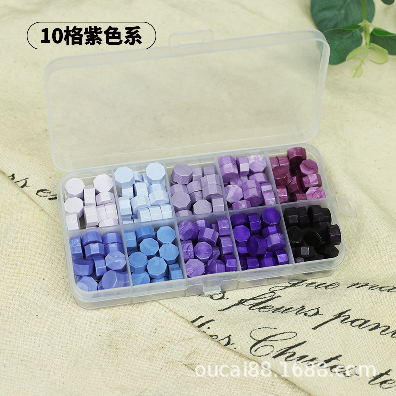 Fuego pintura cera grano traje de color mezclado 24 caja de cuadros de color ocho lados fuego pintura sellado cera fuego pintura sello cera grano fábrica al por mayor