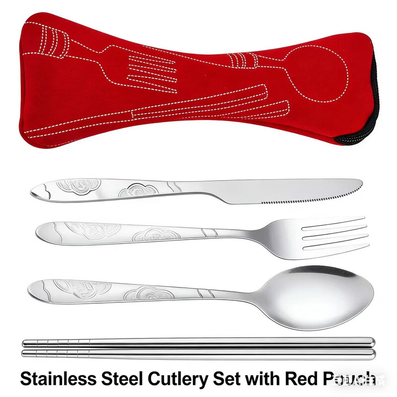 Stainless steel three-piece tableware suit knife, fork and spoon student office worker cloth bag portable tableware printed LOGO gift Stainless steel three-piece tableware suit knife, fork and spoon student office worker cloth bag portable tableware printed LOGO gift