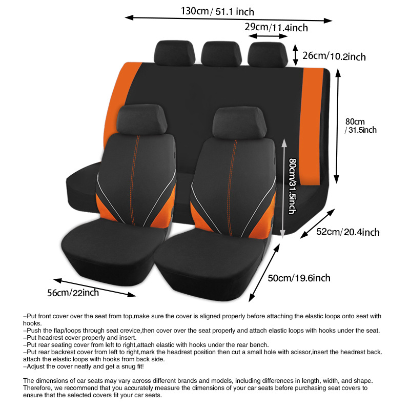 New Style Patchwork Contrasting Color Polyester Fabric Car Seat Covers Are a Hot-Selling Cross-Border Hit