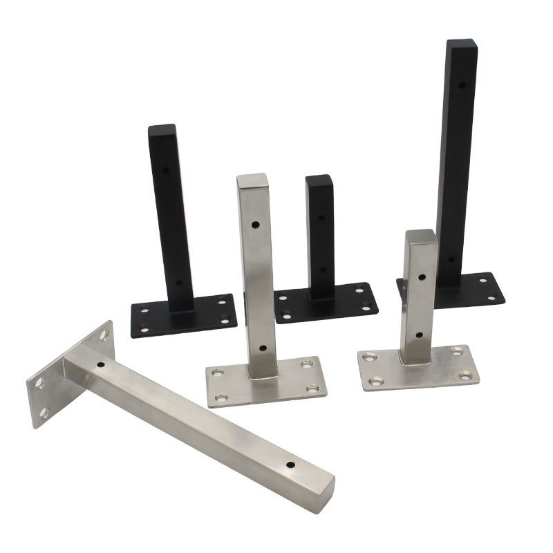 Su popular soporte de pared de acero inoxidable negro soporte de carga montado en la pared estante soporte de pared estante tubo cuadrado