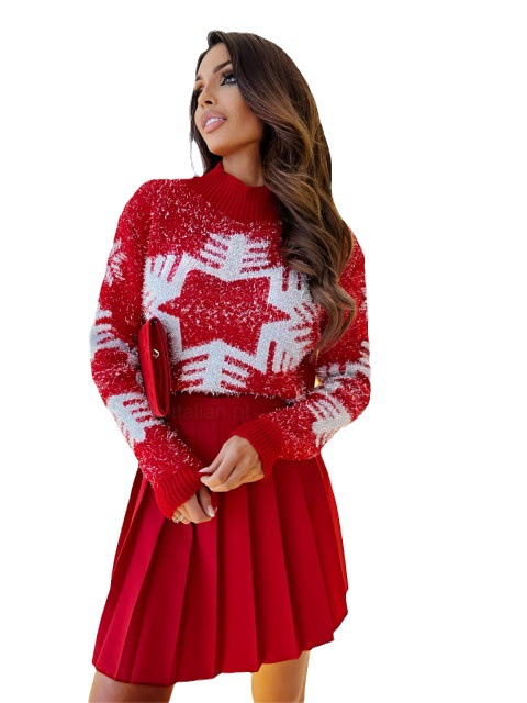 Pull de noël à manches longues pour femmes, jacquard de verre de neige transfrontalier, noël_voghion.com