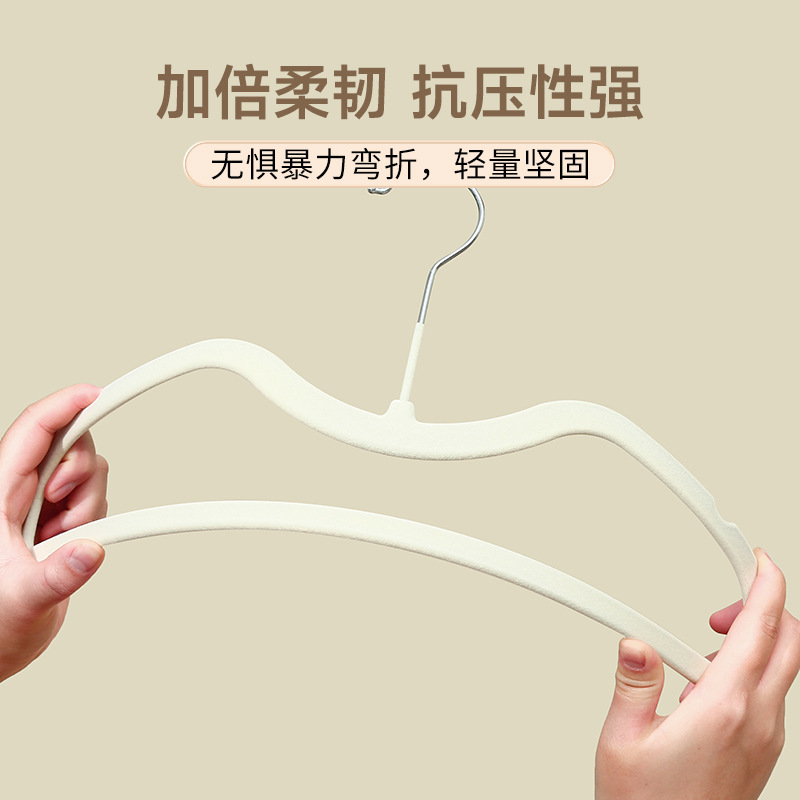 植绒衣家用挂衣无痕防肩角防滑晾衣撑子衣用缩脖子短颈衣挂|undefined