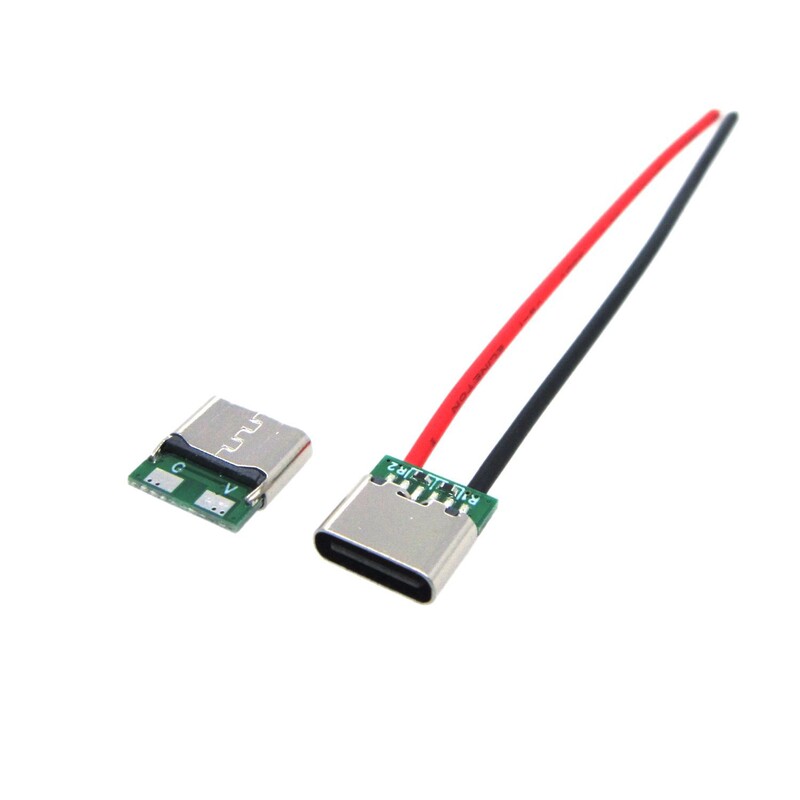 3.1簡易TYPE c 6p母座クランプ5.5にダブル5.1k抵抗帯データ機能2溶接点PD快充を貼る|undefined