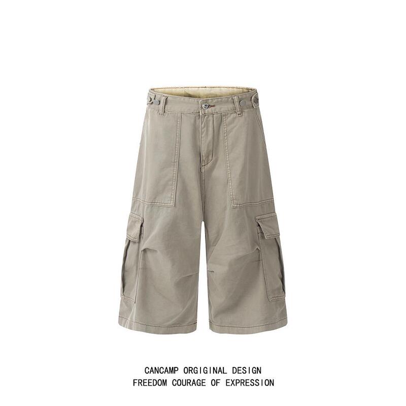 CANCAMP Summer New American Style Multi-Pocket Shorts Capri Pants Men's Loose High-Level Wide-Leg Overalls CANCAMP Summer New American Style Multi-Pocket Shorts Capri Pants Men's Loose High-Level Wide-Leg Overalls