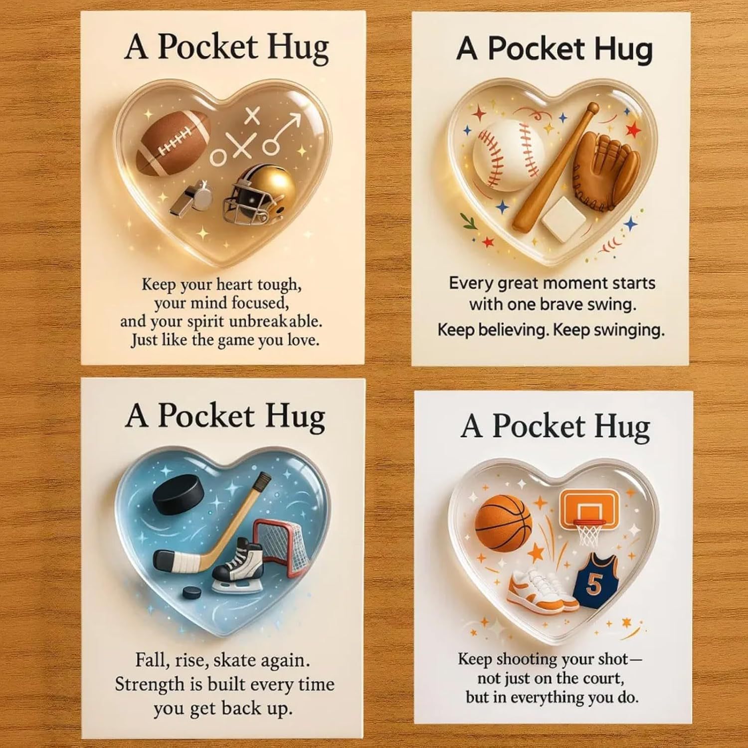 Cross-Border New Product Sports-Themed Pocket Hug Sports-Themed Pocket Heart Hug Card
