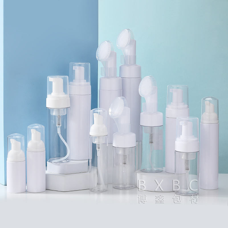 现货50ml白色洁面慕斯瓶 pet塑料泡沫起泡瓶子泡沫按压泡沫空瓶