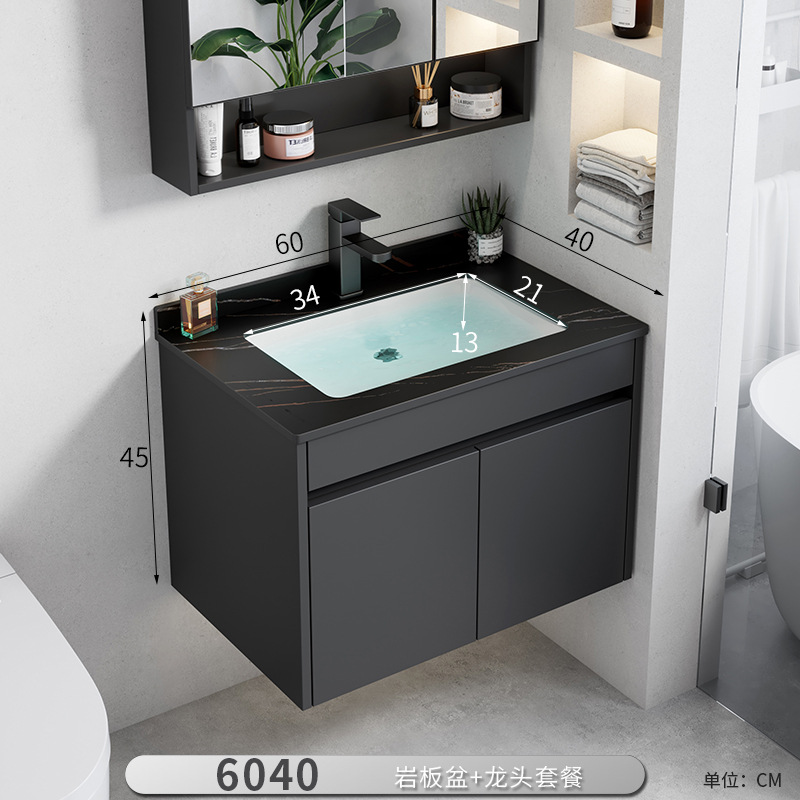 Gabinete de baño de aluminio moderno espacio combinado lavabo lava