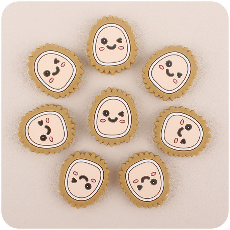 Bebé suministros de dibujos animados silicona Durian DIY bebé molar pezón cadena mordedor pulsera juguete Accesorios