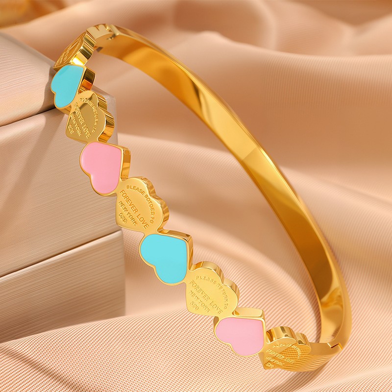 【105】SZ414-1 golden love lettering bracelet