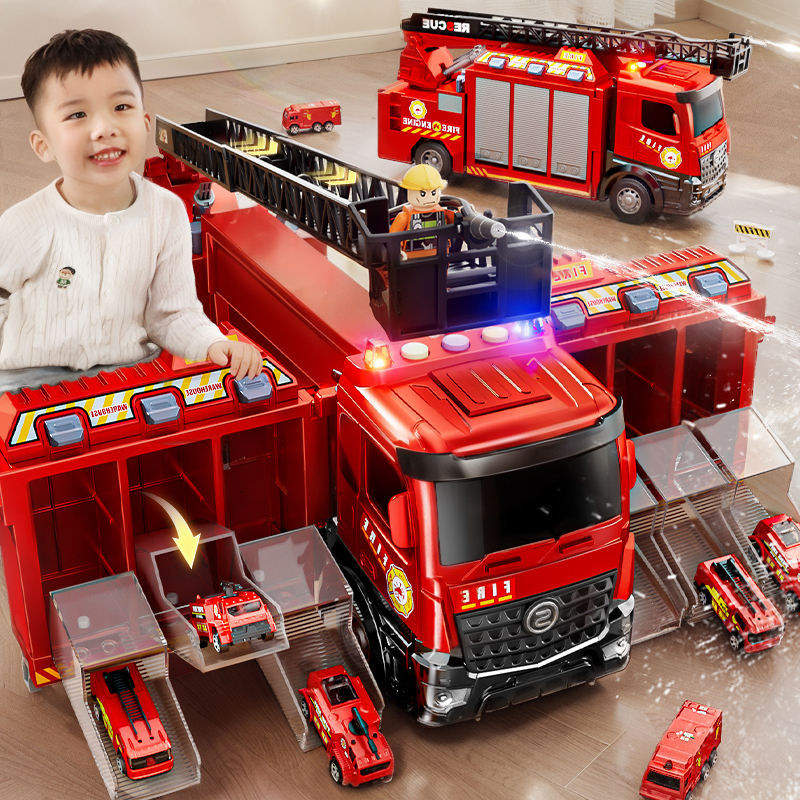 Sam Multifunctional Fire Truck Toy Boy Large 6-Year-Old Alloy Ladder Kidsren's Transforming Car Birthday Gift