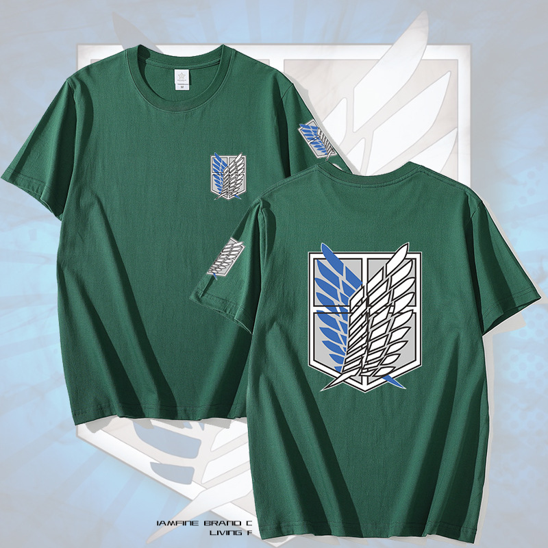 The Attack of Giant Surrounding T-shirt Men's Wings of Freedom Animation Short Sleeve Secondary Cos Investigation Corps Soldier Long Clothes