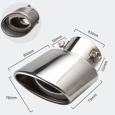 Car muffler Cover Exhaust Pipe Modification Special - new-platinum-thickened-without-mesh-curved-version-supports-installation