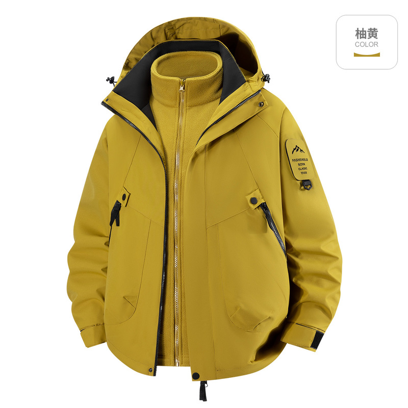 天猫同款户外山系潮牌冲锋衣女款三合一防风防水进藏登山服夹克男|undefined