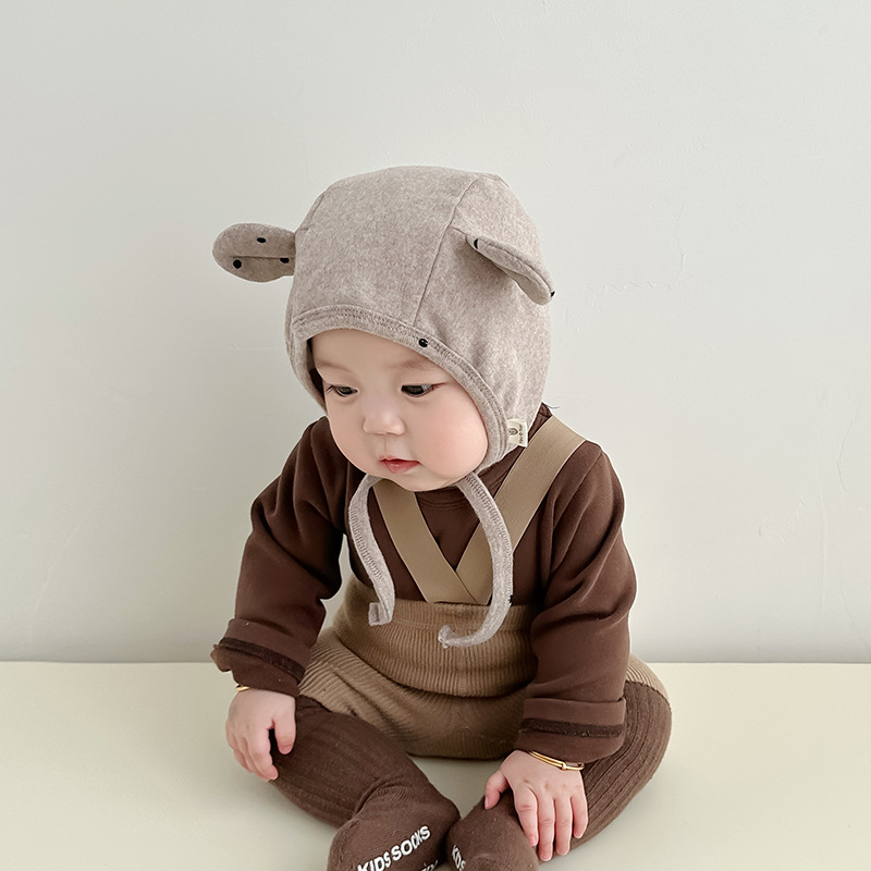 Bonito punto de onda orejas gorras para bebés primavera y otoño a prueba de viento calentamiento gorras para bebés súper bonitas gorras para recién nacidos