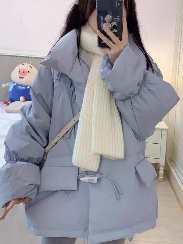 羽绒棉衣宽松韩版新款2025冬季加厚棉袄牛角面包棉服外套批发货源|undefined