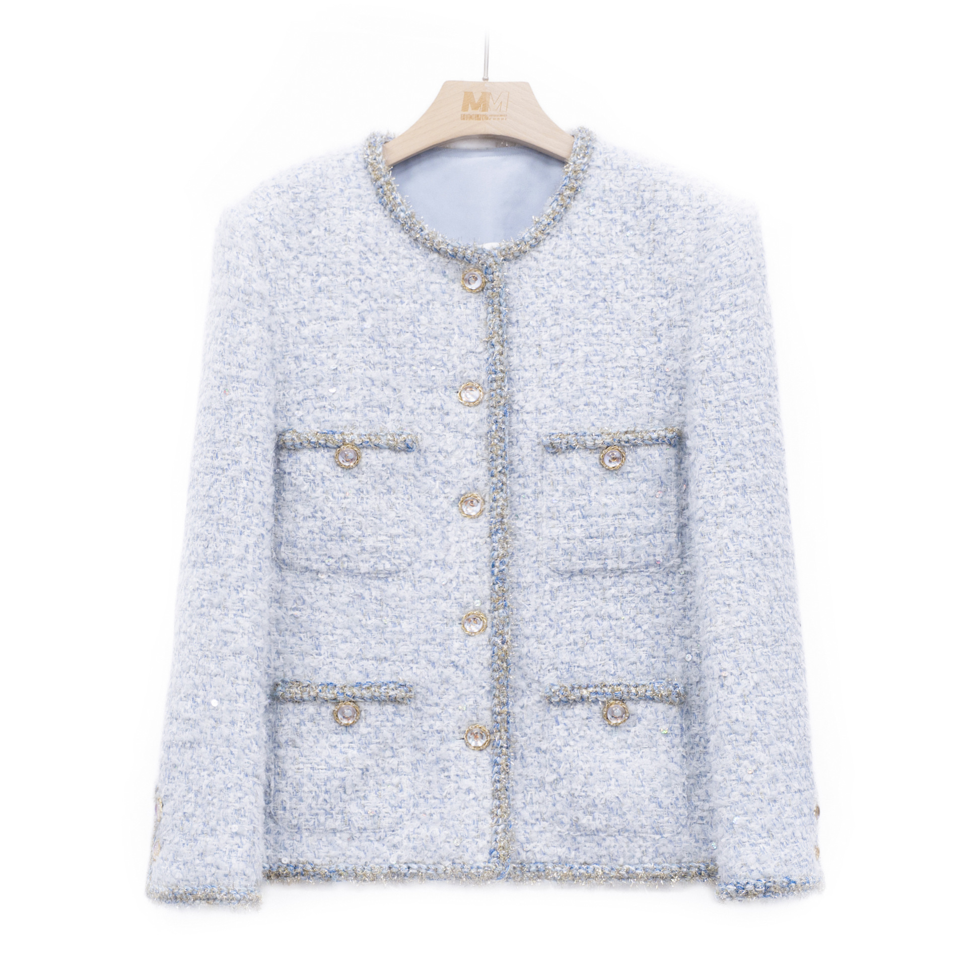 2025 Original Autumn and Winter New Product H Version Small Fragrance Jacket Elegant Tweed Lady Top Commuter Suit Wholesale